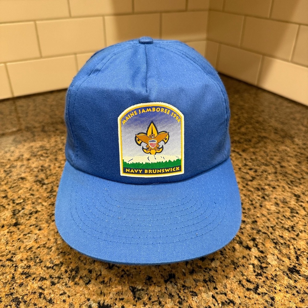 Vtg Maine Jamboree 1993 Boy Scouts V-Sport Hat Adjustable OSFA Blue